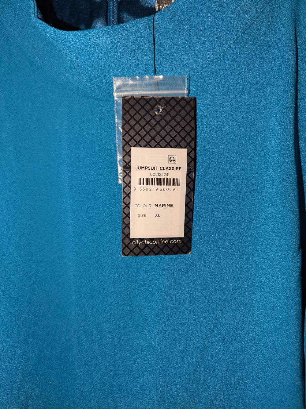 City Chic Teal High-Neck Wide-Leg Jumpsuit - Picture 7 of 9